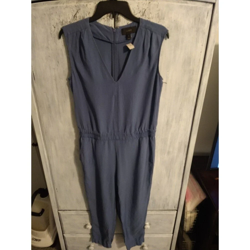 J. Crew sleeveless V-Neck jumper Sz 4 beachy blue Boho